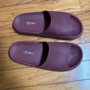 Burgundy Slide Sandals